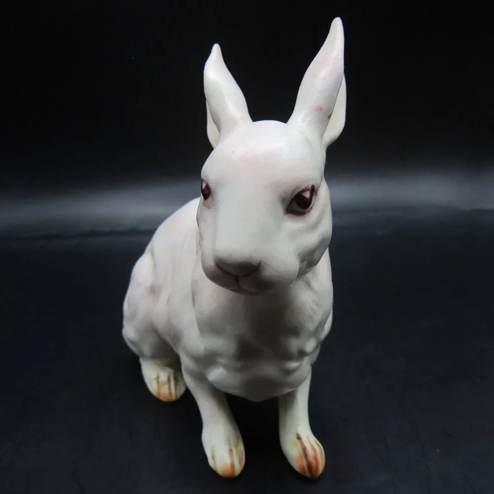 Lefton White Porcelain Rabbit Figurine - Picture 3 of 13